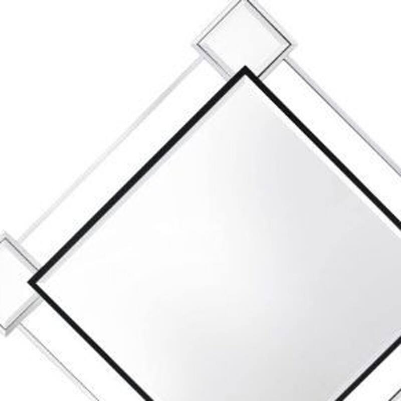 HomeRoots 45" Gray And Black Abstract Metal Framed Accent Mirror - Gray and Black - 45' X '45' X '2