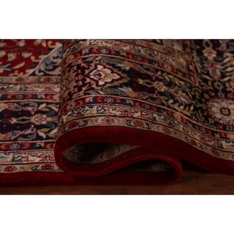 Vegetable Dye Kashan Indian Area Rug Handmade Wool Carpet - 8'2"x 11'5"