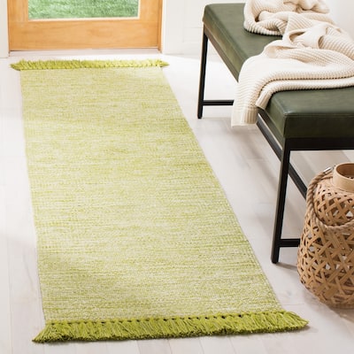 SAFAVIEH Handmade Flatweave Montauk Chayah Casual Cotton Rug with Fringe