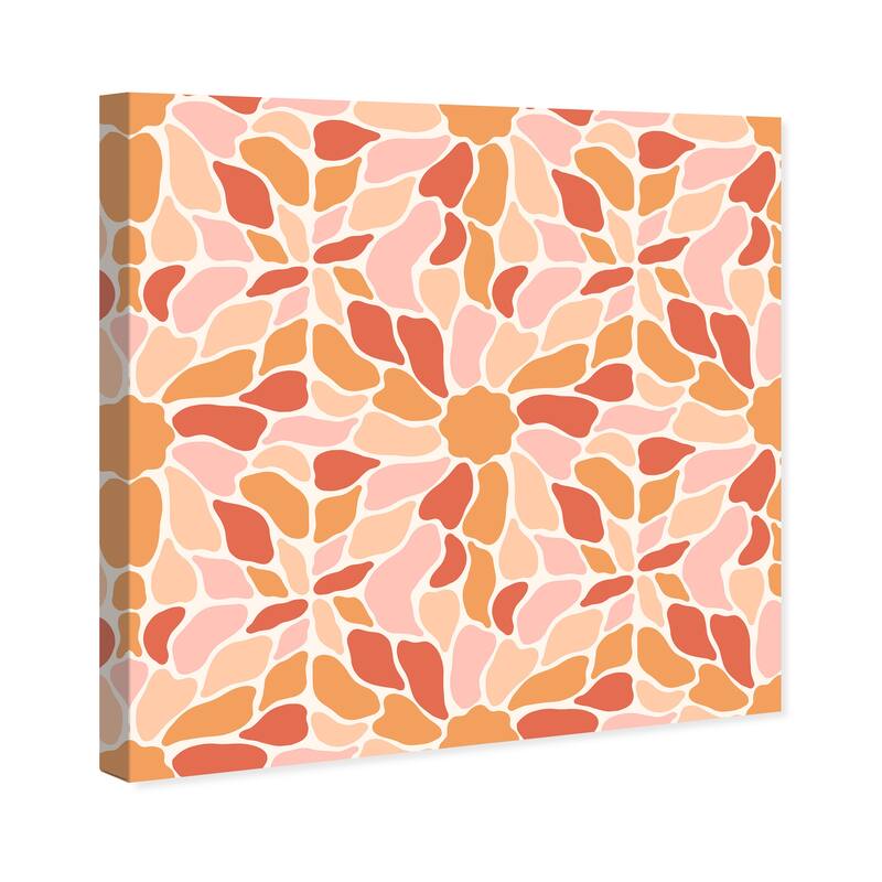 Wynwood Studio Canvas Abstract Floral Mural Pattern Orange and Dark Orange Modern & Contemporary Wall Art Canvas Print