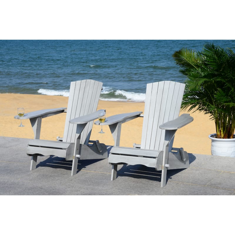 SAFAVIEH Outdoor Fulga Adirondack Chair (Set of 2) - 34"W x 33"D x 33"H