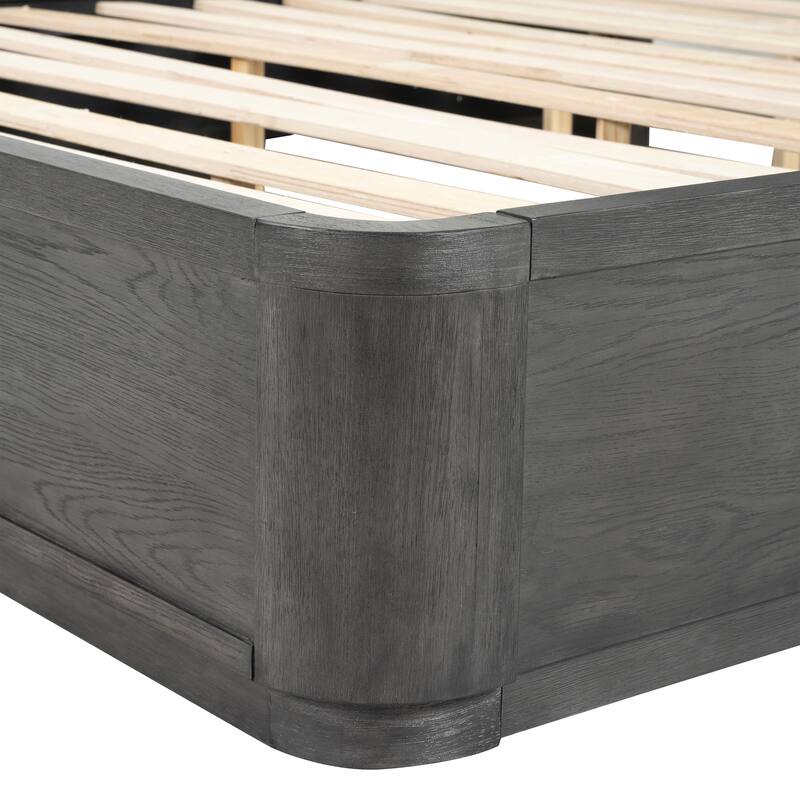 Furniture of America Piez Modern 5-Piece Ash Grey Wood Platform Bedroom Set with 2-Drawer Nightstand