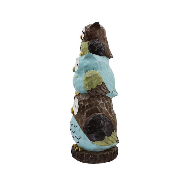 Stacked Owls Outdoor Garden Statue - 30.25"