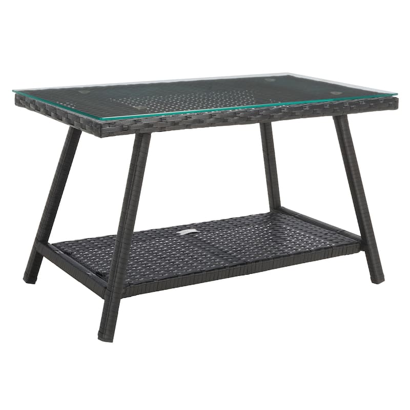 SAFAVIEH Outdoor Aboka Wicker/ Steel 4-piece Patio Conversation Set