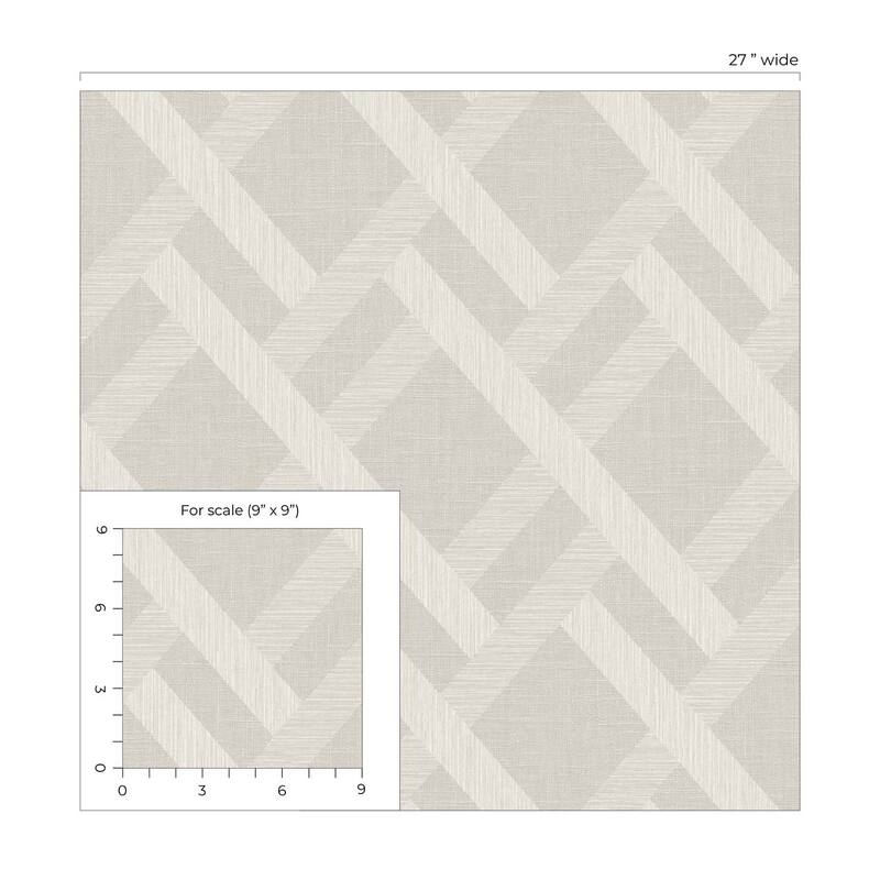 Seabrook Designs Linen Trellis Embossed Vinyl Unpasted Wallpaper