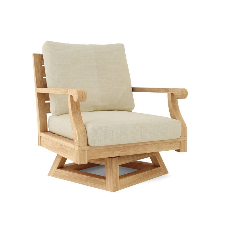 Riviera Swivel Armchair with Cushion - Linen Antique Beige