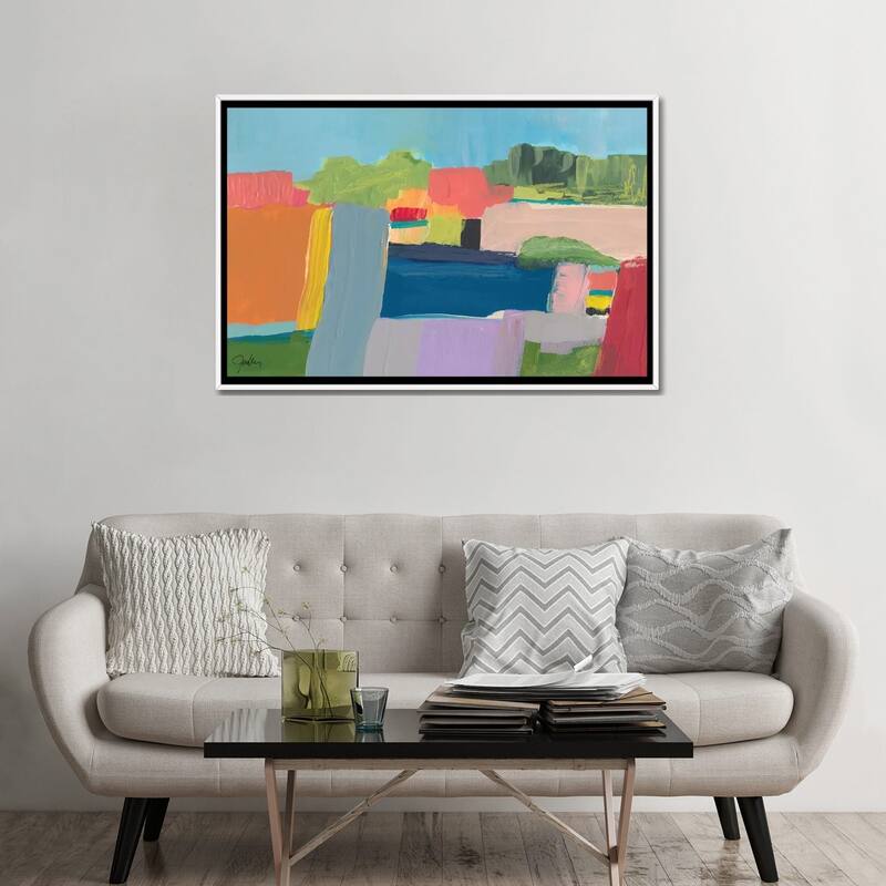 iCanvas "Small Town On a Hill III" by Jan Weiss Framed Canvas Print