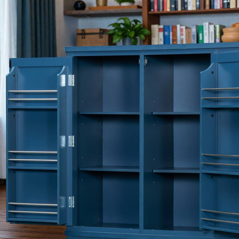 74.8 Inch Farmhouse Kitchen Pantry Cabinet, 53x20 Large Freestanding Storage with Drawers, Door Shelves and Pull-Out Trays