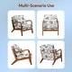 preview thumbnail 8 of 7, EROMMY Floral Accent Chair, Mid Century Modern Upholstered Armchair with Wood Frame and Cushion for Living Room