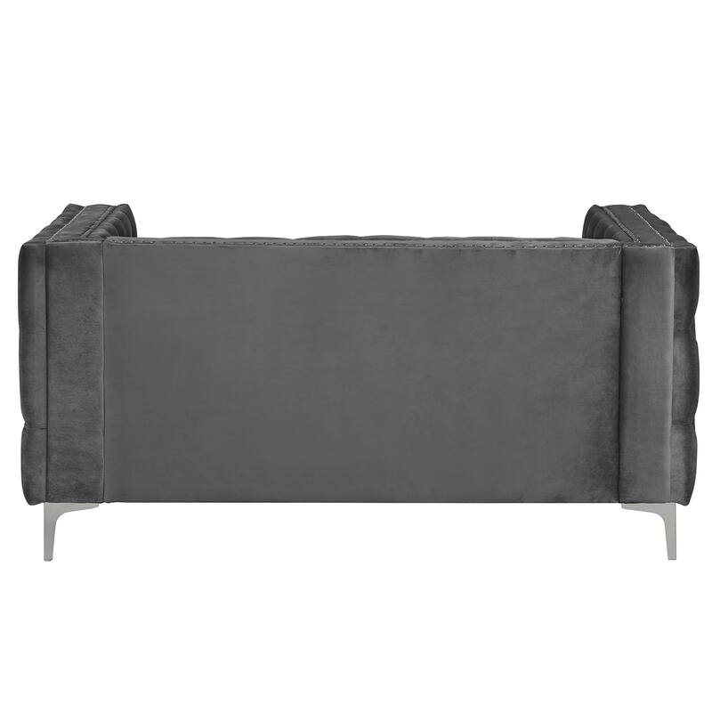 Morden Fort Modern Loveseat with Deep Dutch Velvet Iron Legs