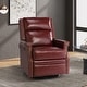 preview thumbnail 6 of 88, Echidna 29.6" Transitional Genuine Leather Swivel Rocker Nursery Chair with Nailhead Trim by HULALA HOME BURGUNDY