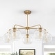 preview thumbnail 1 of 29, 5-Light Modern Linear Sputnik Branch Kitchen Island Light Clear Glass Globe Bubble Chandelier for Dining Room Gold