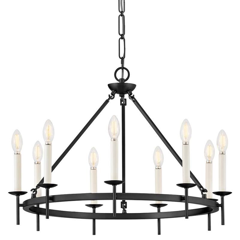 Hinkley Lighting 47475 Copley 9 Light 28" Wide Taper Candle Style - Black