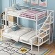 preview thumbnail 2 of 28, Metal Twin over Full Bunk Bed with Storage Staircase and Open Wardrobe for Home