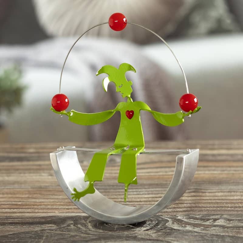 Novica Handmade Jolly Juggler Aluminum Sculpture