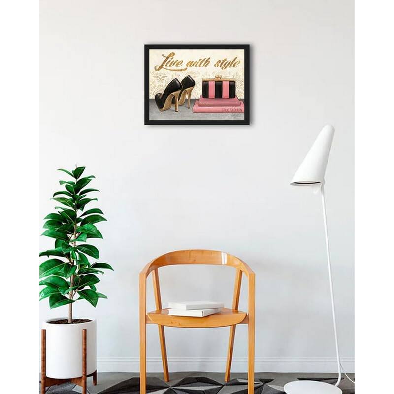 Shoe Fetish Live With Style Framed Poster - 18 x 24 Inch - Black