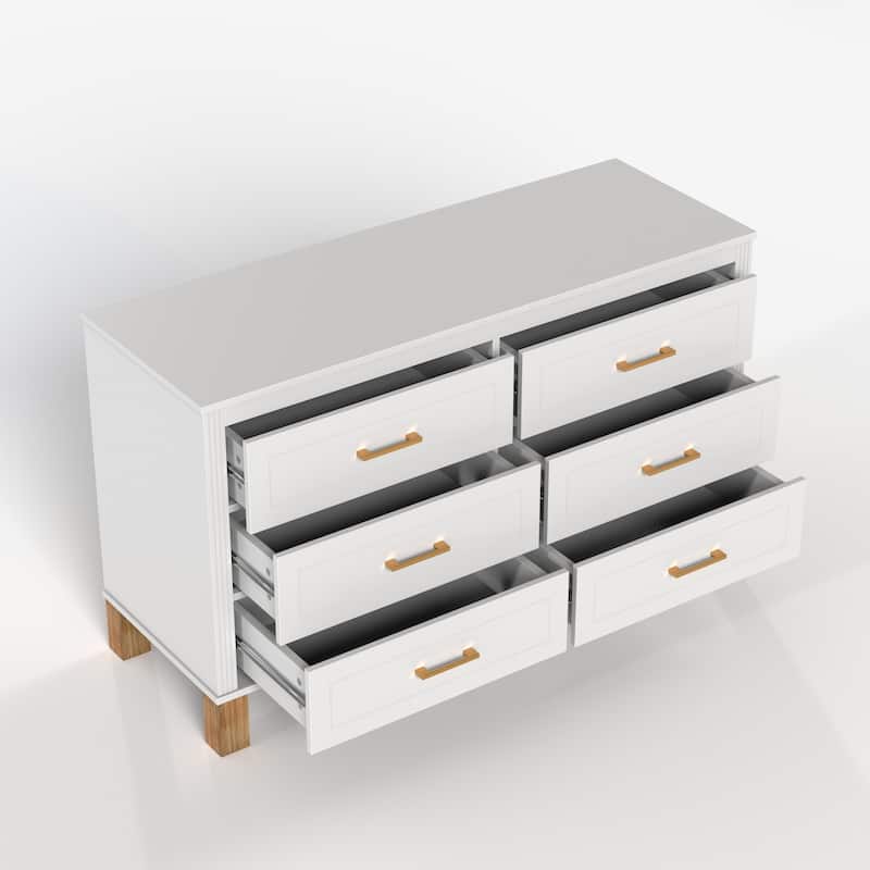 6-Drawer Double Dresser Modern Storage Cabinet