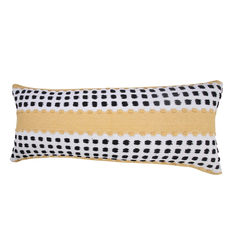 Sevita Industrial Woven Dash Grid Striped Throw Pillow
