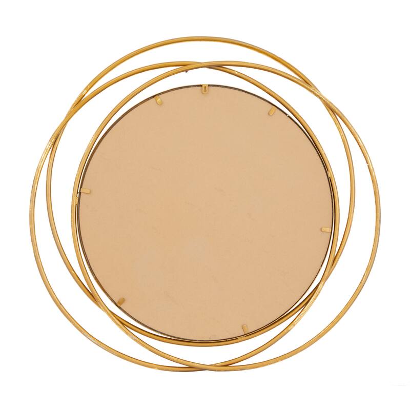 Stylish Metal Wall Mirror with Overlapping Circles and Foiled Finish - Gold or Gray