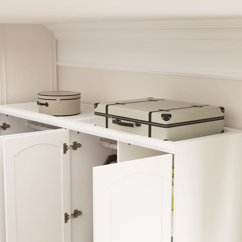 Modular Majesty Double Wardrobe Mirror-Front Storage Closet Armoires