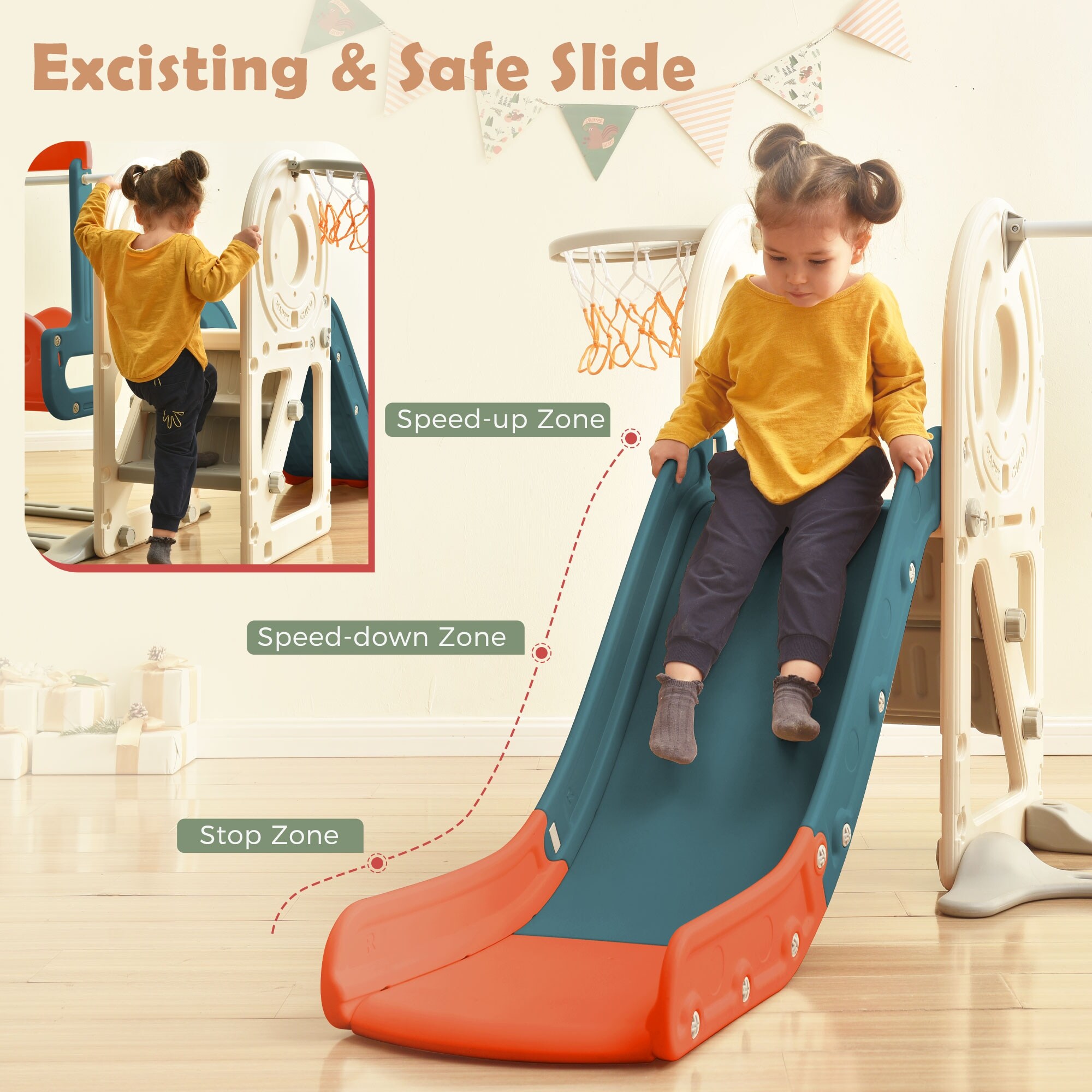 Toddler swing and slide set cheap
