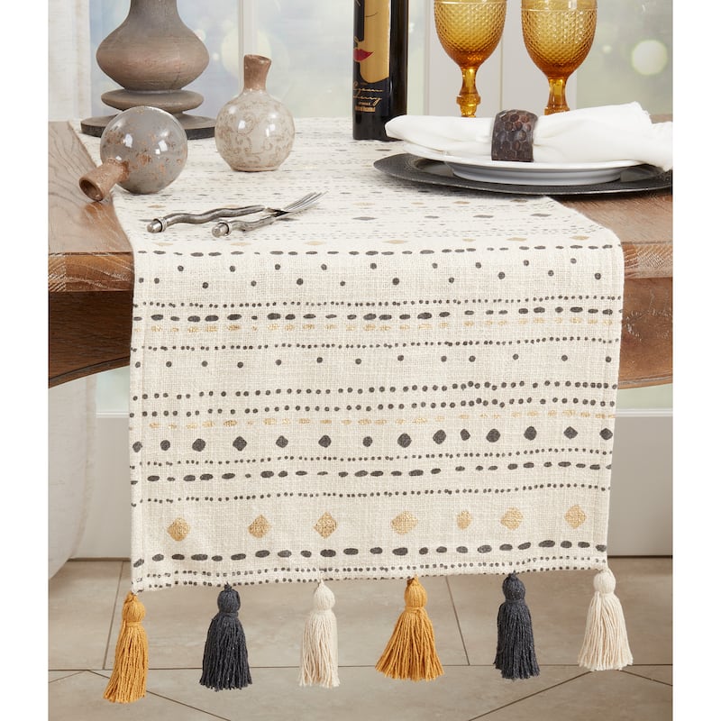 Printed Table Runner With Diamond Dash Design - 16"x72"