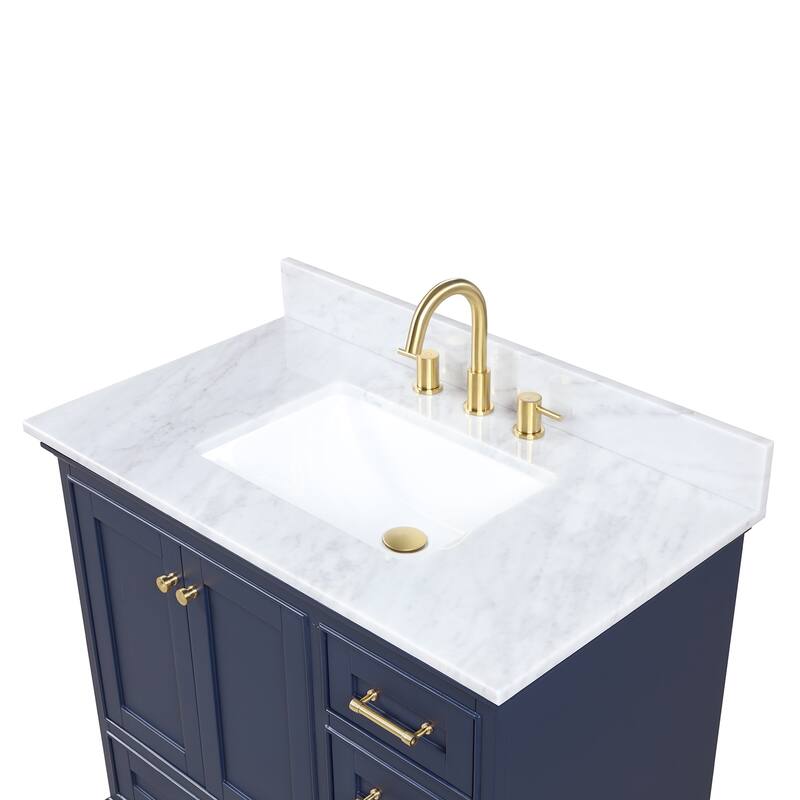 Blossom Copenhagen 36" Bathroom Vanity with Marble Top & Ceramic Sink