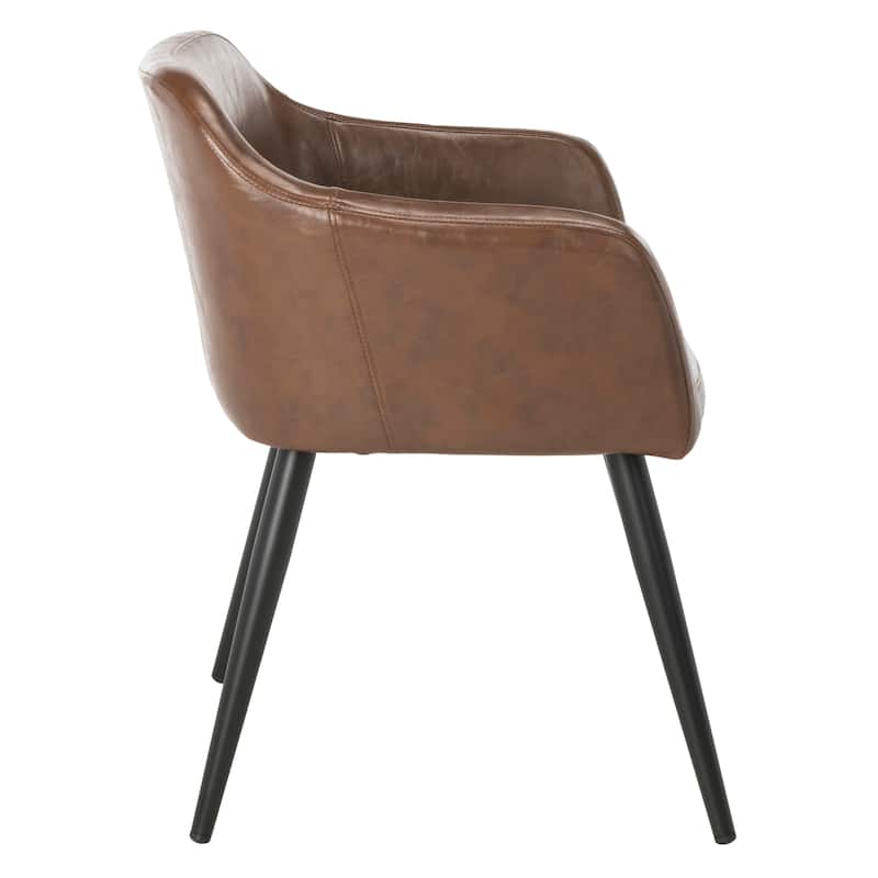 SAFAVIEH Drusilla Brown/ Black Accent Chair - 22.5" x 23.5" x 30" - 22Wx24Dx30H