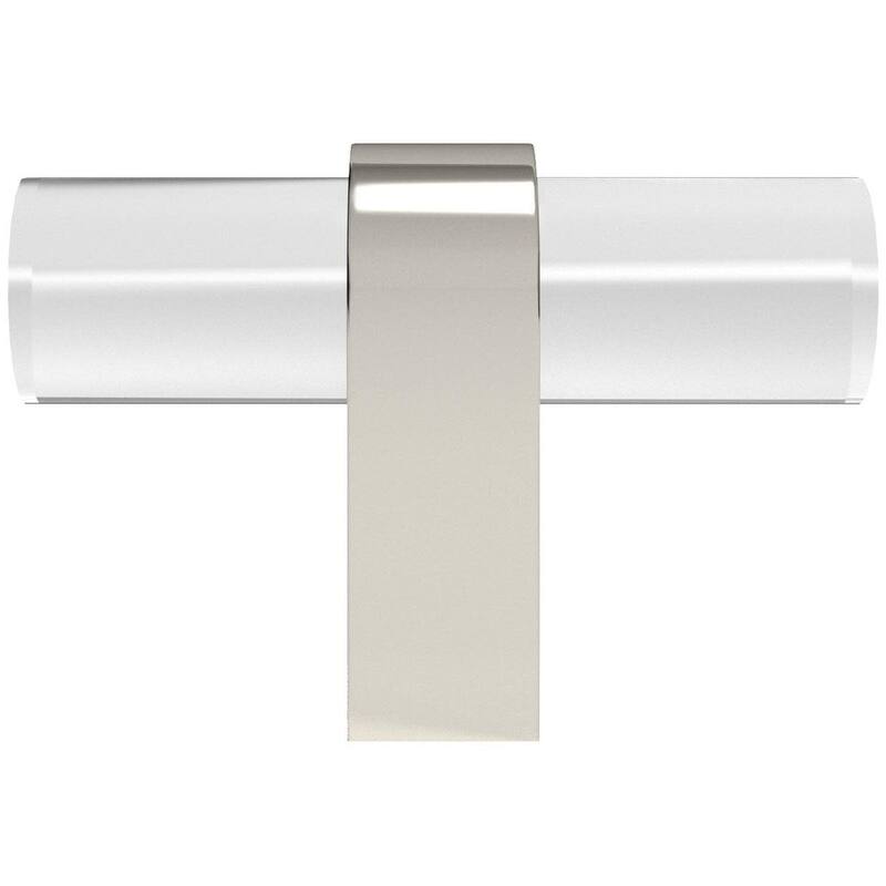 Hapny Home C02-CLR Clarity 2" Wide Solid Metal and Clear Acrylic - Clear / Polished Nickel