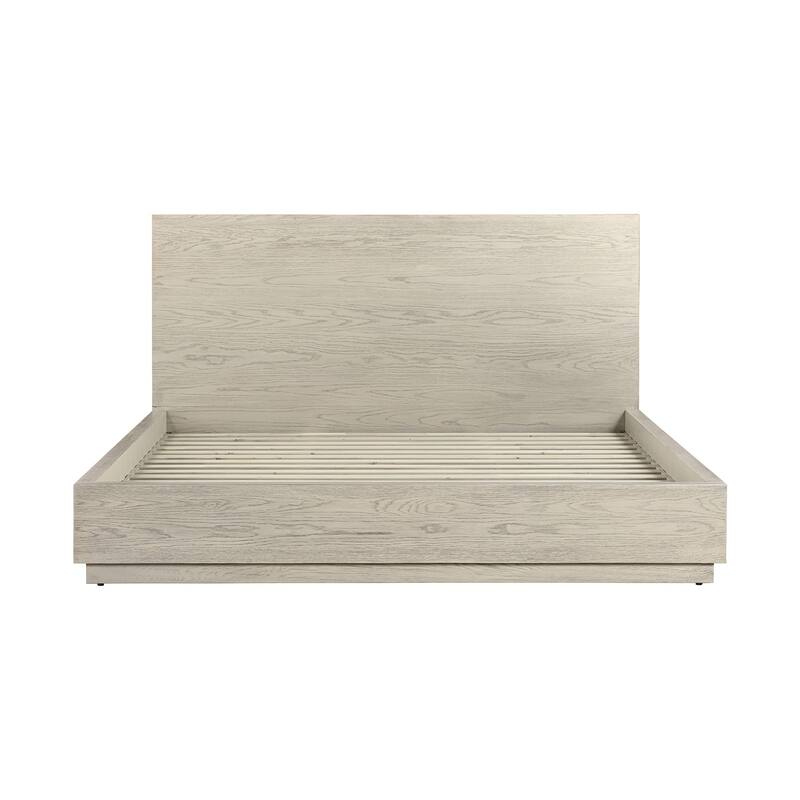 Joni Modern Wood King Platform Bed Frame, Tall Headboard, Low Profile, Gray - Grey - King