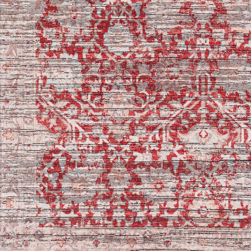 Livabliss Nolita Floral Border Machine Washable Area Rug