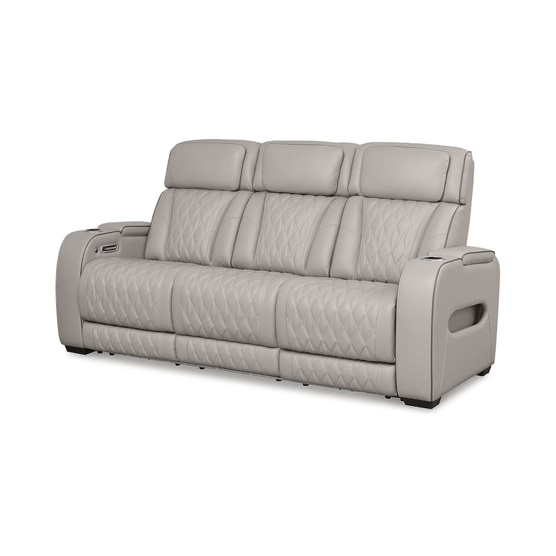 Signature Design by Ashley Boyington Gray Power Reclining Sofa - 86" W x 38.5" D x 44.5" H