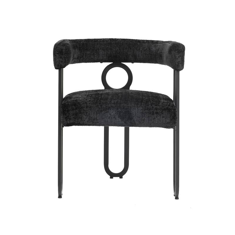 Contemporary Chenille Fabric Upholstered Accent/Dining Chair/Barrel Side Chairs Kitchen Armchair for Living Room set of 1
