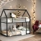 preview thumbnail 1 of 10, Twin over Twin House Bunk Bed with Built-in Ladder