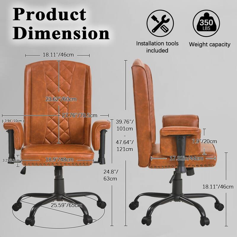 Adjustable Home Office Desk Chair Desk Chair Executive Office Chair Computer Chair Ergonomic Mid Back with 360° Swivel