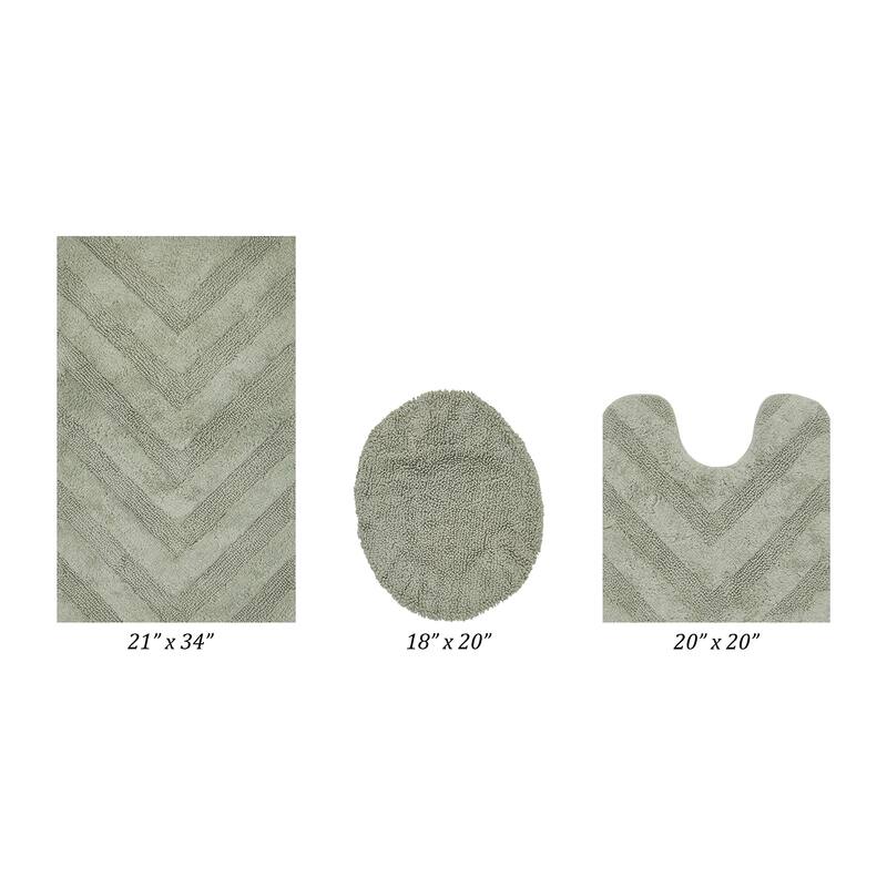 Better Trends Bathroom Rug Set 100% Cotton Tufted Water Absorbent Bath Rug for Shower, Sink Mats Machine Wash Hugo Collection