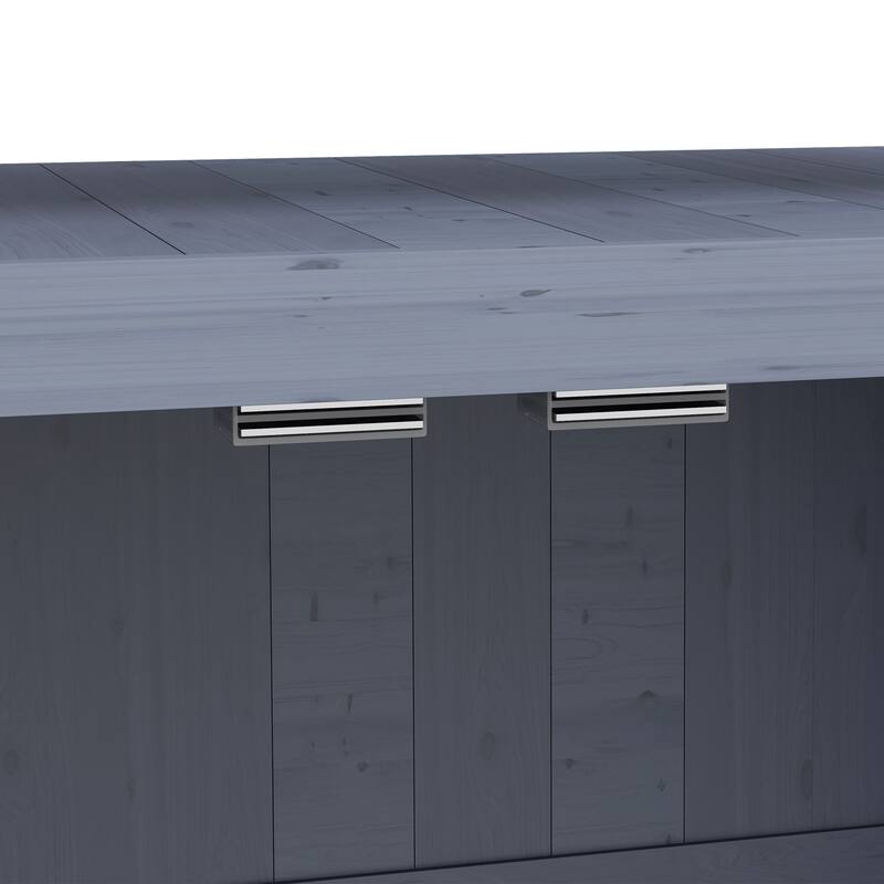 Outsunny Outdoor Potting Bench, Wooden Potting Table with Storage Cabinet, Aluminum Table Top, Rubber Wheels