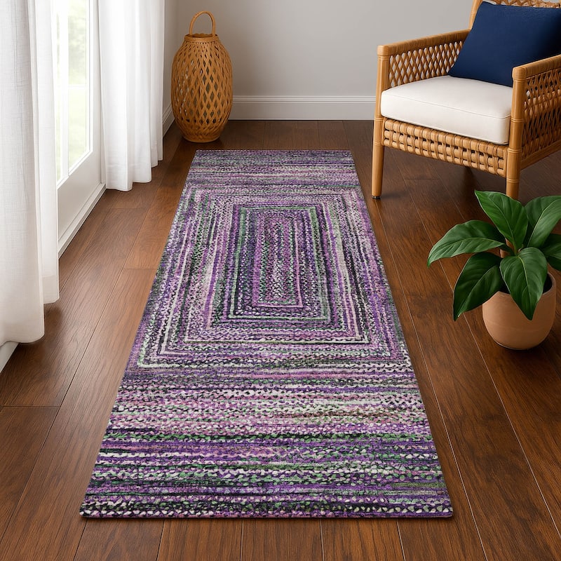 Premium Washable Super Soft Modern Dimensions Mayfield Rug - Purple - 2'3" x 7'6"