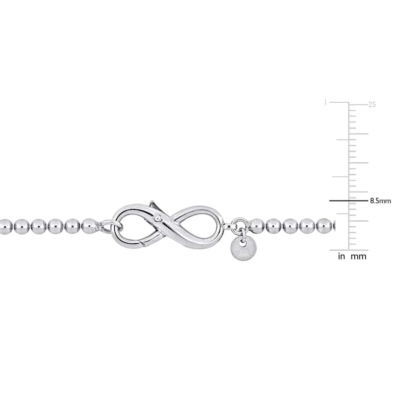 Miadora Ball Link Bracelet with Infinity Clasp in Sterling Silver
