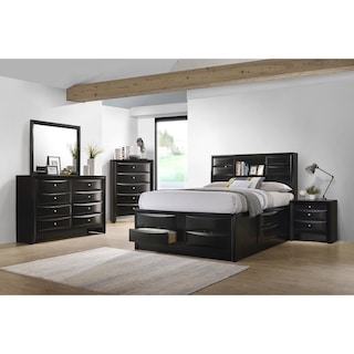 Briana Black Storage Platform Bedroom Set