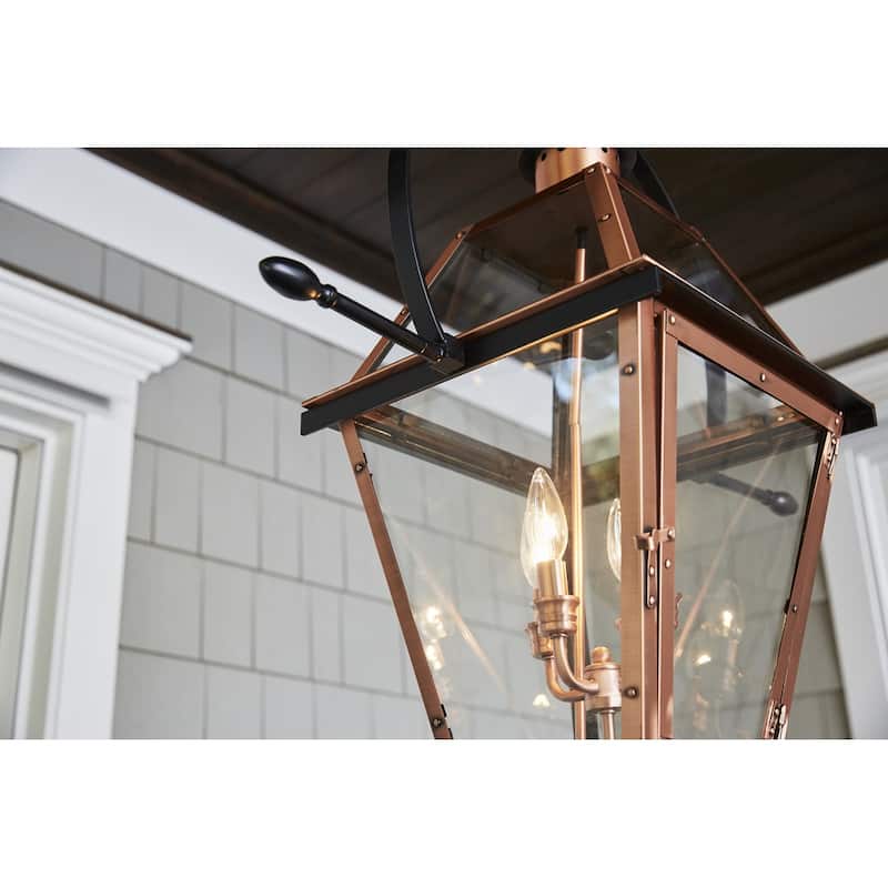 Rue De Royal 4-Light Outdoor Hanging Lantern in Aged Copper