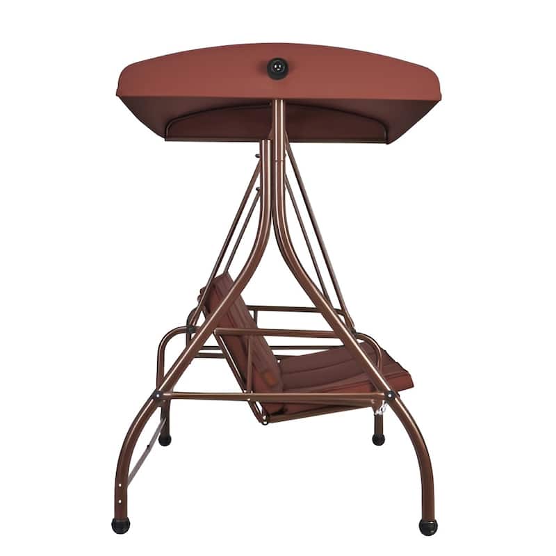 3-Seat Outdoor Swing Chair with Canopy and Cushions for Patio or Porch - 72.8"×46.1"×46.1"