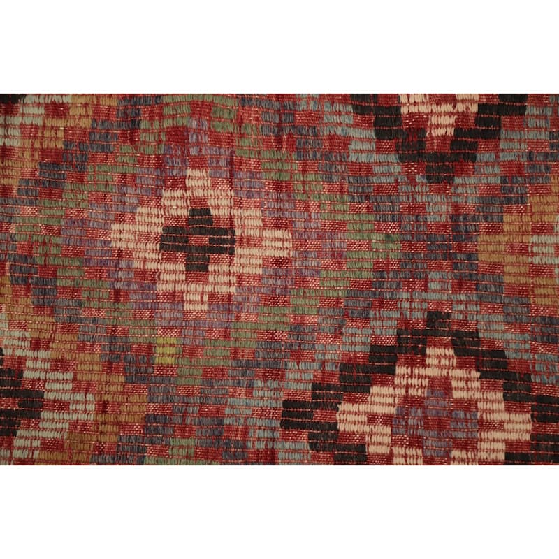 Hand Woven Oriental 100% Wool Carpet Southwestern Tribal Multi-Colored Kilim Area Rug - 10' 1'' X 5' 10''
