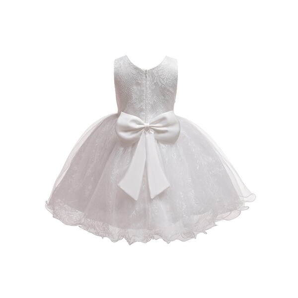 white 3d floral dress