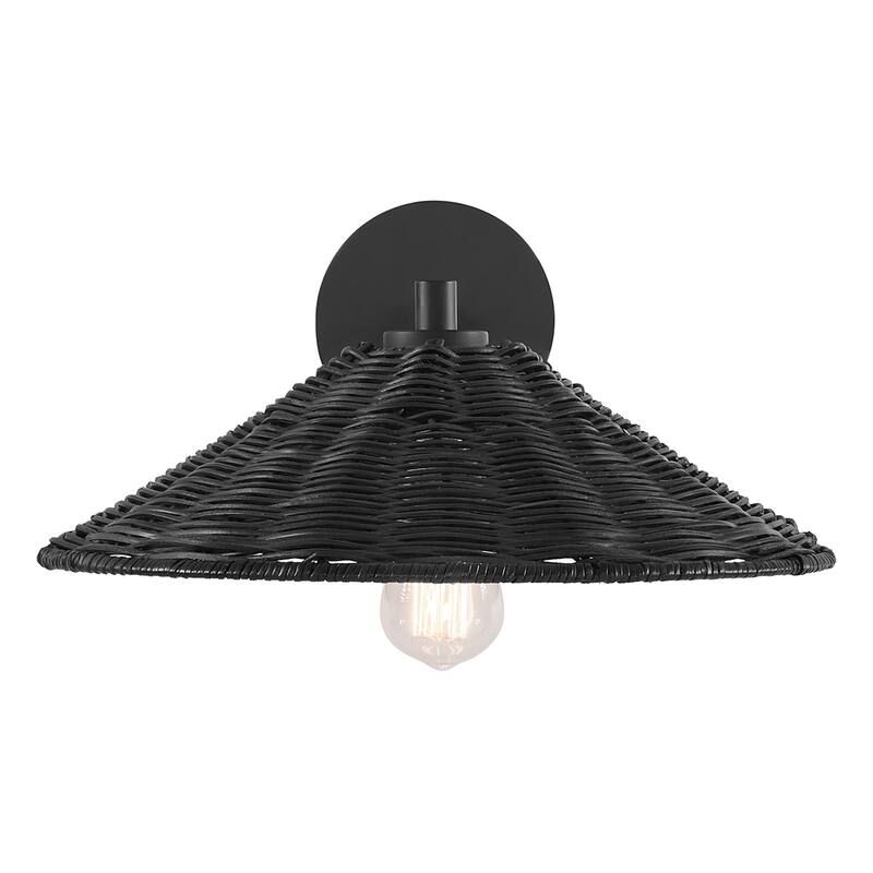 Bellevue SH90106 8" Tall Wall Sconce with Rattan Shade