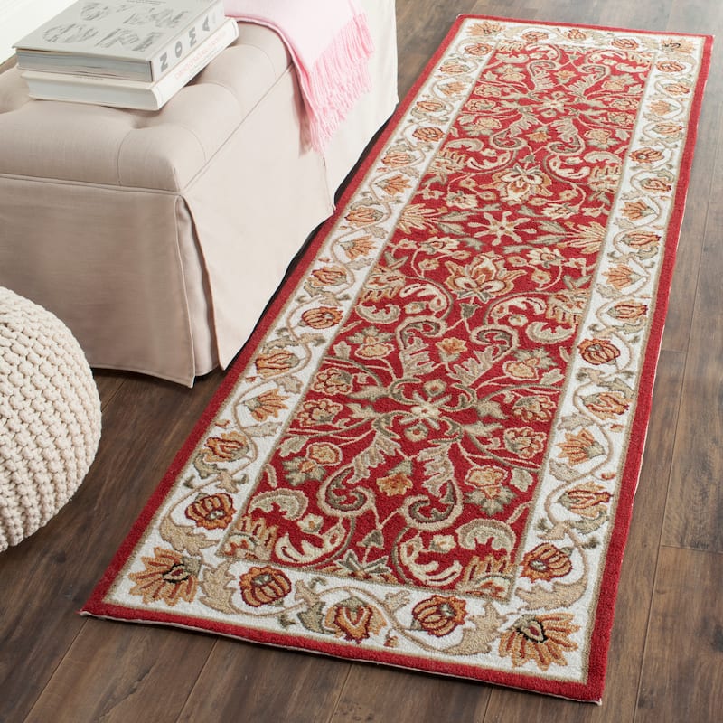 SAFAVIEH Handmade Easy Care Hiltraut Oriental Rug - 2'6" x 8' Runner - Red/Ivory
