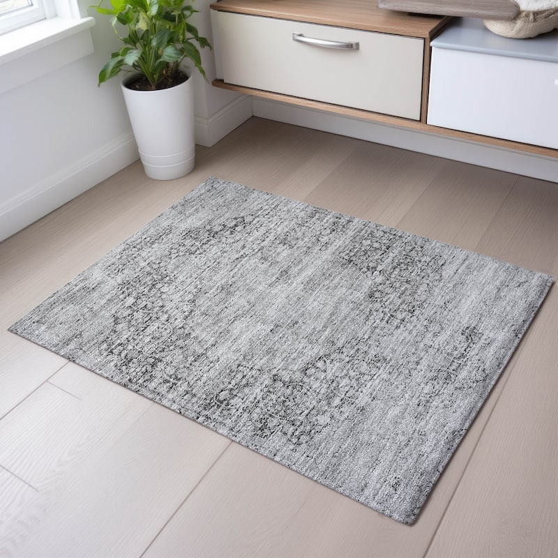 Premium Washable Super Soft Vintage Persian Mayfield Rug - Gray - 1'8" x 2'6"
