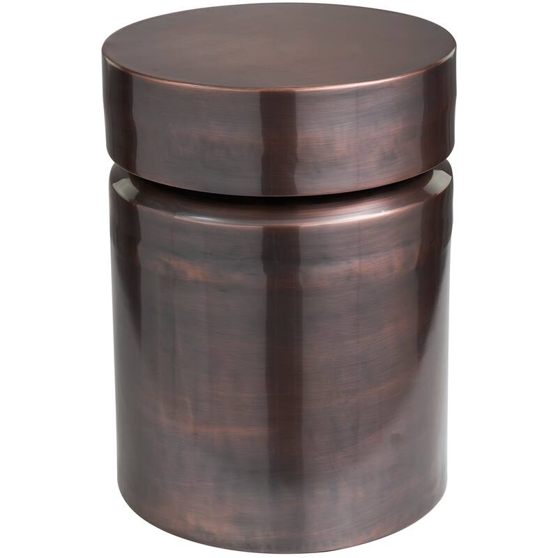 Metal Drum Accent Table - Copper or Black - Roche River Decor