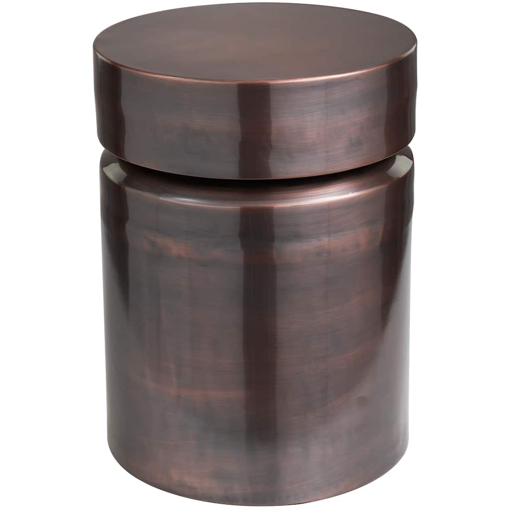 Metal Drum Accent Table - Copper or Black - Roche River Decor