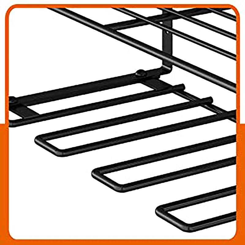 Black Steel Wall-Mounted Tool Storage Rack 3-Layer Organizer for Garage Workshop Tools - 16.22”L x 8.31”W x 7.87”H